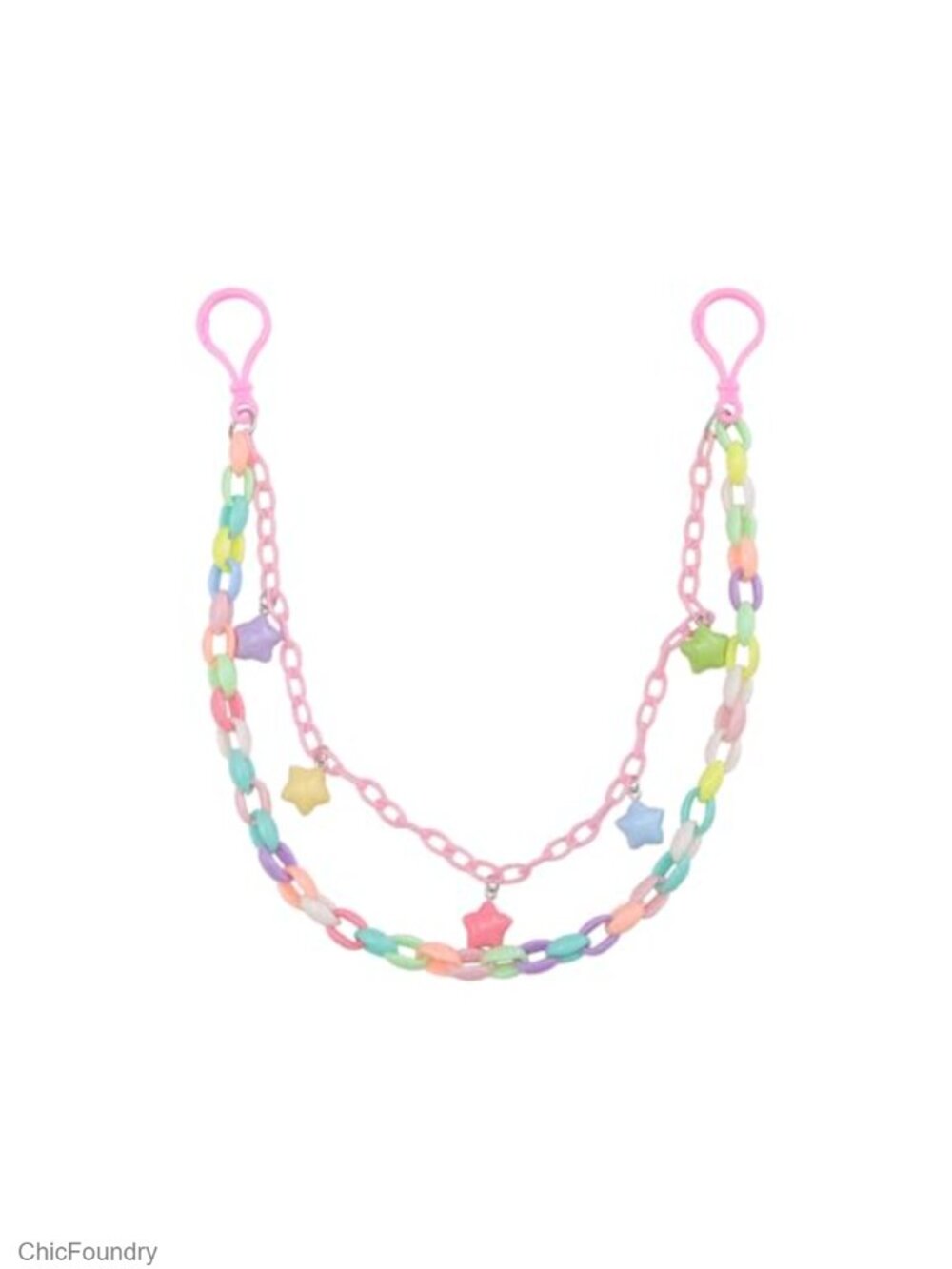 Y2K Star Charm Acrylic Chain Pants Trousers Belt Wallet Body Accessory Unisex